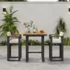 Tevara Outdoor Square Bar Table with Teak Wood Slat Top & Aluminium Frame in Dark Grey