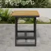 Tevara Outdoor Square Bar Table with Teak Wood Slat Top & Aluminium Frame in Dark Grey
