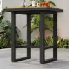 Tevara Outdoor Square Bar Table with Teak Wood Slat Top & Aluminium Frame in Dark Grey