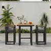 Tevara 3-Piece Outdoor Teak Wood Modern Bar Dining Table Set with 2 Chairs – AUD-H3000