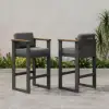 Tevara 3-Piece Outdoor Teak Wood Modern Bar Dining Table Set with 2 Chairs – AUD-H3000