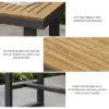 Tevara 3-Piece Outdoor Teak Wood Modern Bar Dining Table Set with 2 Chairs – AUD-H3000