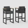 Tevara 3-Piece Outdoor Teak Wood Modern Bar Dining Table Set with 2 Chairs – AUD-H3000