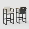 Tevara 3-Piece Outdoor Teak Wood Modern Bar Dining Table Set with 2 Chairs – AUD-H3001