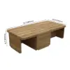 Resaro 8-Piece Outdoor Modular Natural Teak Sectional Fluted Sofa Set in Gray