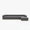 Resaro 8-Piece Outdoor Modular Natural Teak Sectional Fluted Sofa Set in Gray