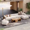 Resaro 8-Piece Outdoor Modular Natural Teak Sectional Fluted Sofa Set – AUD-H3005