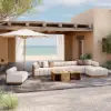 Resaro 8-Piece Outdoor Modular Natural Teak Sectional Fluted Sofa Set – AUD-H3005