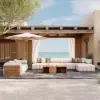 Resaro 9-Piece Outdoor Modular Natural Teak Sectional Fluted Sofa Set – AUD-H3006