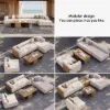 Resaro 9-Piece Outdoor Modular Natural Teak Sectional Fluted Sofa Set – AUD-H3006