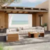 Resaro 8-Piece Outdoor Modular Natural Teak Sectional Fluted Sofa Set – AUD-H3007