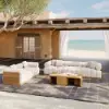 Resaro 8-Piece Outdoor Modular Natural Teak Sectional Fluted Sofa Set – AUD-H3007