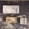 Resaro 6-Piece Outdoor Modular Natural Teak Sectional Fluted Sofa Set