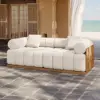 Resaro 6-Piece Outdoor Modular Natural Teak Sectional Fluted Sofa Set