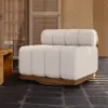 Resaro 6-Piece Outdoor Modular Natural Teak Sectional Fluted Sofa Set