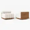 Resaro 6-Piece Outdoor Modular Natural Teak Sectional Fluted Sofa Set