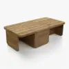Resaro 6-Piece Outdoor Modular Natural Teak Sectional Fluted Sofa Set
