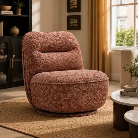 Performance Linen Swivel Slipper Accent Chair – AUD-H3009