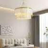 Picture of Enseo Coastal 8-Light Capiz Shell 2-Tiered Faceted Chandelier Pendant Light Gold White