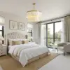 Picture of Enseo Coastal 8-Light Capiz Shell 2-Tiered Faceted Chandelier Pendant Light Gold White