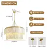 Picture of Enseo Coastal 8-Light Capiz Shell 2-Tiered Faceted Chandelier Pendant Light Gold White