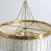 Picture of Enseo Coastal 8-Light Capiz Shell 2-Tiered Faceted Chandelier Pendant Light Gold White