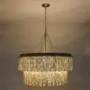 Picture of Enseo Coastal 8-Light Capiz Shell 2-Tiered Faceted Chandelier Pendant Light Gold White