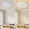 French Elegant White Resin 3D Carved LED 3-Mode Dimmable Flush Mount Ceiling Light