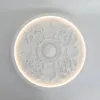 French Elegant White Resin 3D Carved LED 3-Mode Dimmable Flush Mount Ceiling Light