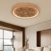 French Elegant Natural Resin 3D Carved LED 3-Mode Dimmable Flush Mount Ceiling Light