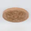 French Elegant Natural Resin 3D Carved LED 3-Mode Dimmable Flush Mount Ceiling Light