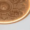 French Elegant Natural Resin 3D Carved LED 3-Mode Dimmable Flush Mount Ceiling Light