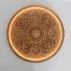 French Elegant Natural Resin 3D Carved LED 3-Mode Dimmable Flush Mount Ceiling Light