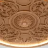 French Elegant Natural Resin 3D Carved LED 3-Mode Dimmable Flush Mount Ceiling Light