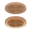 French Elegant Natural Resin 3D Carved LED 3-Mode Dimmable Flush Mount Ceiling Light
