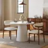 Modern 81 cm Round Fibreglass Dining Table with Sculptural Pedestal Base, Seats 2