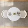 Modern 81 cm Round Fibreglass Dining Table with Sculptural Pedestal Base, Seats 2