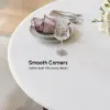 Modern 81 cm Round Fibreglass Dining Table with Sculptural Pedestal Base, Seats 2