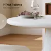 Modern 81 cm Round Fibreglass Dining Table with Sculptural Pedestal Base, Seats 2
