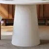 Modern 81 cm Round Fibreglass Dining Table with Sculptural Pedestal Base, Seats 2