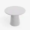 Modern 81 cm Round Fibreglass Dining Table with Sculptural Pedestal Base, Seats 2