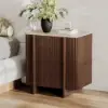Lineva 24" 2-Drawer Nightstand with Faux Travertine Stone Top