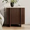 Lineva 24" 2-Drawer Nightstand with Faux Travertine Stone Top