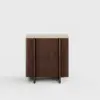 Lineva 24" 2-Drawer Nightstand with Faux Travertine Stone Top