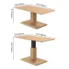 Modern 47" Natural Wood Veneer Height-Adjustable Coffee Table with Pedal Control