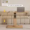 Modern 47" Natural Wood Veneer Height-Adjustable Coffee Table with Pedal Control