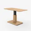 Modern 47" Natural Wood Veneer Height-Adjustable Coffee Table with Pedal Control
