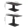 Modern 47" Black Wood Veneer Height-Adjustable Coffee Table with Pedal Control