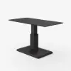 Modern 47" Black Wood Veneer Height-Adjustable Coffee Table with Pedal Control