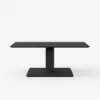 Modern 47" Black Wood Veneer Height-Adjustable Coffee Table with Pedal Control